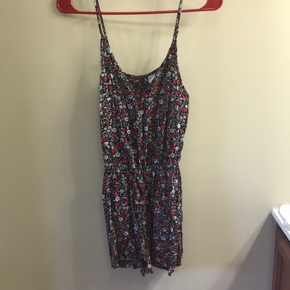 Cute Dark Themed Floral Romper